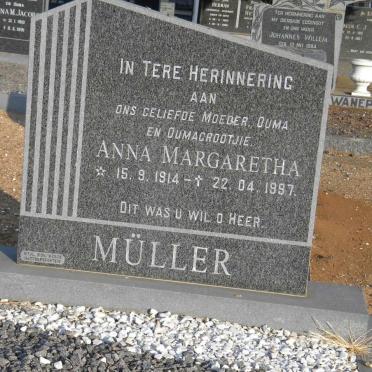 MÜLLER Anna Margaretha 1914-1997