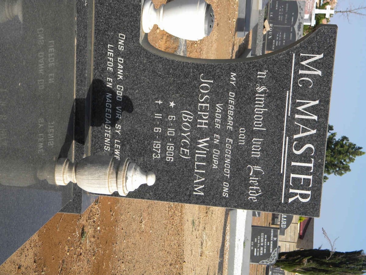 Mc MASTER Joseph William 1906-1973