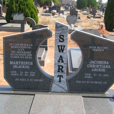 SWART Marthinus 1936-2001 &amp; Jacomina Christiana 1936-