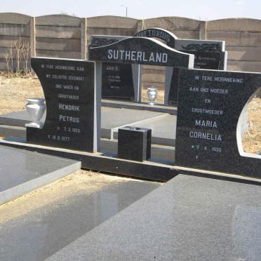 SUTHERLAND Hendrik Petrus 1928-1977 &amp; Maria Cornelia 1930-