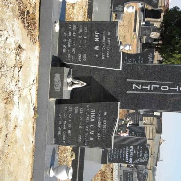 STOLTZ Jan W.F. 1955-1985 &amp; Rina C.M.A. JANSE VAN VUUREN 1958-