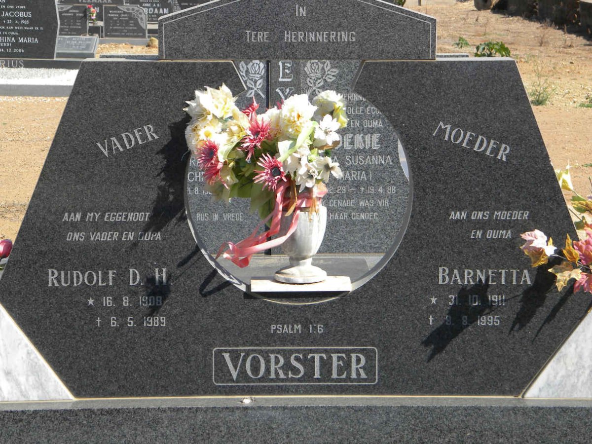 VORSTER Rudolf D.H. 1908-1989 &amp; Barnetta 1911-1995