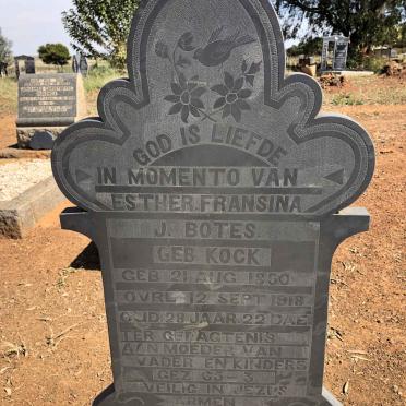 BOTES Esther Fransina J. nee KOCK 1890-1918
