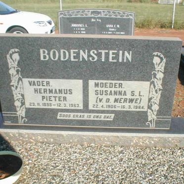 BODENSTEIN Hermanus Pieter 1898-1963 &amp; Susanna S.L. V.D. MERWE 1906-1964