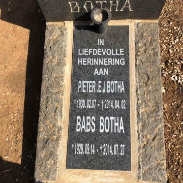 BOTHA Pieter E.J. 1930-2014 &amp; Babs 1929-2014