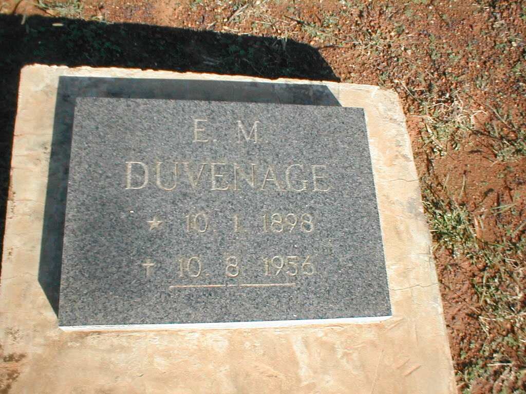 DUVENAGE E.M. 1898-1956