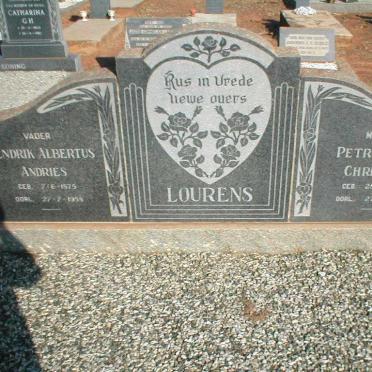 LOURENS Hendrik Albertus Andries 1875-1958 &amp; Petronella Christina 1883-1958
