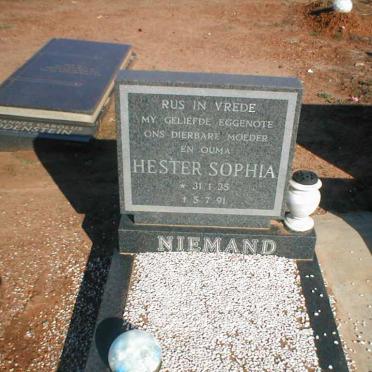 NIEMAND Hester Sophia  1935-1991