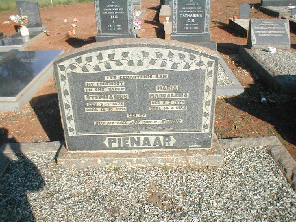 PIENAAR Stephanus 1875-1951 &amp; Maria Magdalena 1885-1934