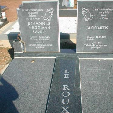 ROUX  Johannes Nicolaas, le 1926-2000 &amp; Jacomien 1931-