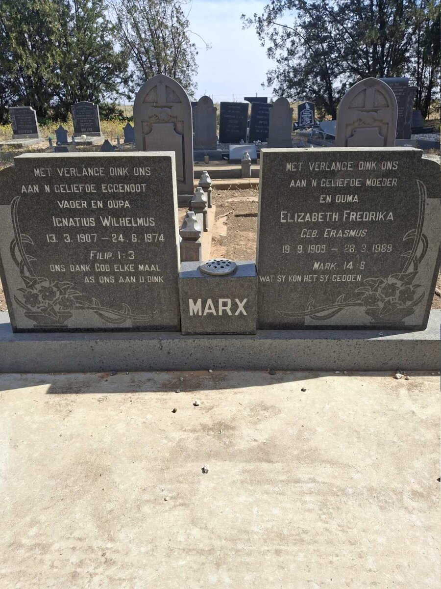 MARX Ignatius Wilhelmus 1907-1974 & Elizabeth Fredrika ERASMUS 1909-1989