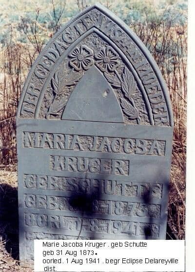 KRUGER Maria Jacoba nee SCHUTTE 1873-1941