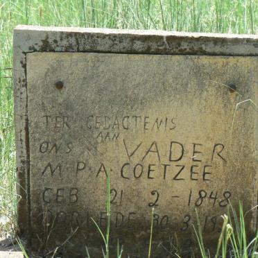 COETZEE M.P.A. 1848-1923
