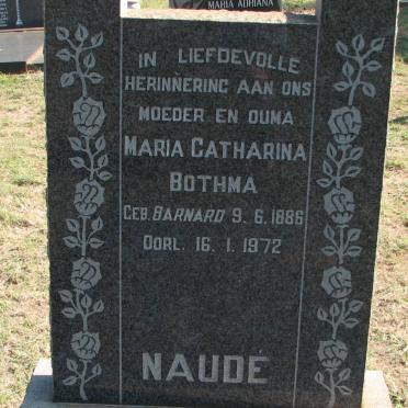 NAUDE Maria Catharina Bothma nee BARNARD 1886-1972