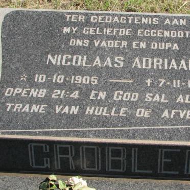 GROBLER Nicolaas Adriaan 1905-1981