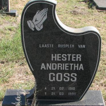 GOSS Hester Andrietha 1910-1998