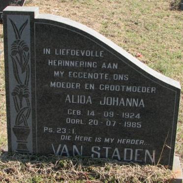 STADEN Alida Johanna, van 1924-1985 