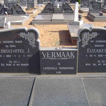 VERMAAK Christoffel J. 1904-1987 &amp; Elizabeth M.J. 1908-1984