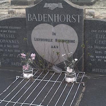 BADENHORST Wessel Johannes 1903-1956 &amp; Elizabeth Gertruida BOSMAN 190?-1978