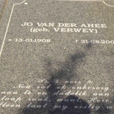 AHEE Jo, van der nee VERWEY 1908-2000