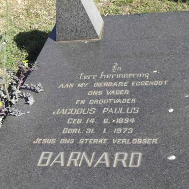 BARNARD Jacobus Paulus 1894-1973