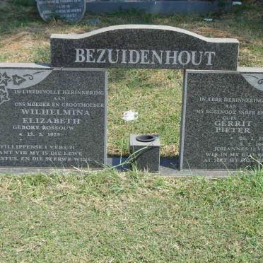 BEZUIDENHOUT Gerrit Pieter 1918-1994 &amp; Wilhelmina Elizabeth ROSSOUW 1923-