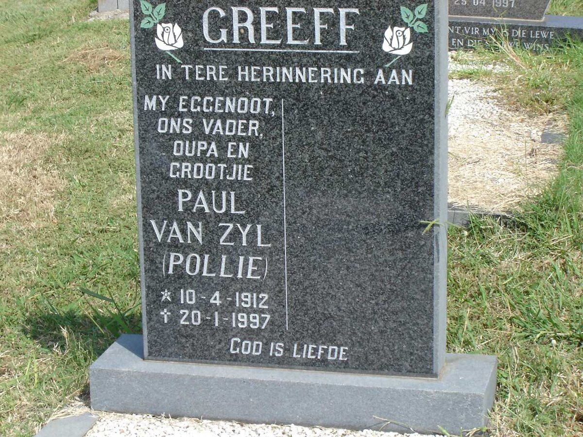 GREEFF Paul van Zyl 1912-1997