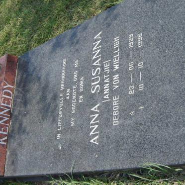 KENNEDY Anna Susanna nee VON WIELLIGH 1929-1996