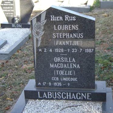 LABUSCHAGNE Lourens Stephanus 1928-1987 &amp; Orsilla Magdalena LINDEQUE 1935-