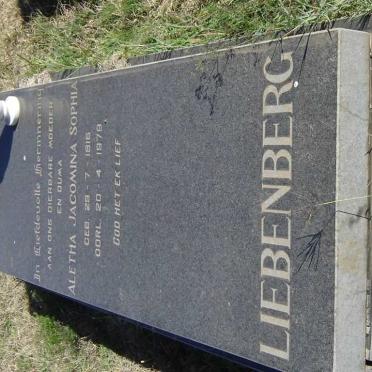 LIEBENBERG Aletha Jacomina Sophia 1916-1979
