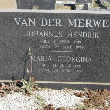 MERWE Johannes Hendrik, van der 1908-1974 &amp; Maria Georgina 1907-1977