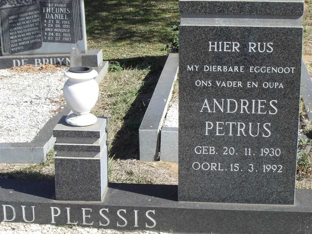 PLESSIS Andries Petrus, du 1930-1992
