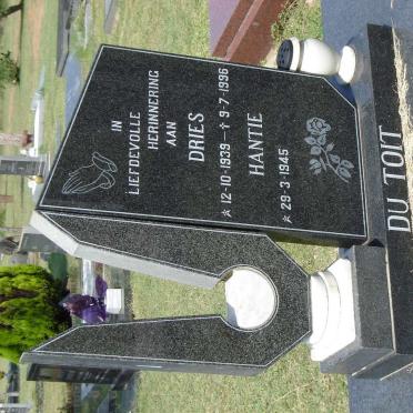 TOIT Dries, du 1939-1996 &amp; Hantie 1945-