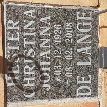 LANGE Hester Christina Johanna, de 1926-2008