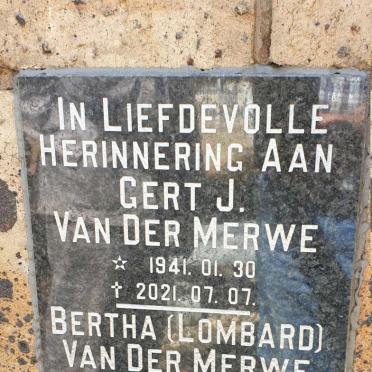 MERWE Gert J., van der 1941-2021 &amp; Bertha LOMBARD 1945-