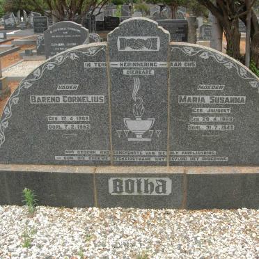BOTHA Barend Cornelius 1868-1952 &amp; Maria Susanna JOUBERT 1868-1948