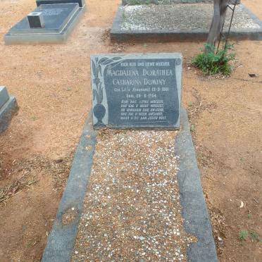 DUMINY Magdalena Dorathea Catharina nee J.v. RENSBURG 1881-1954