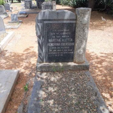 EBERSOHN Martha Aletta Hendrina nee DU PLESSIS 1884-1948