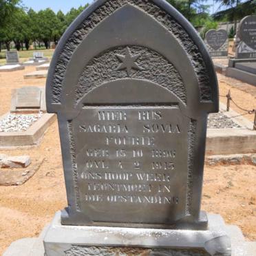 FOURIE Sagaria Sovia 1896-1915