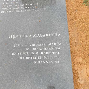 GRANGE Johannes Jacobus, le 1932-2019 &amp; Hendrina Magaretha 1931-2021