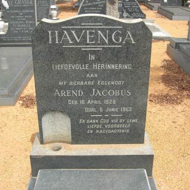 HAVENGA Arend Jacobus 1928-1963