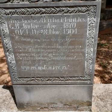 MEINTJES Ana Jacoba Alettha nee JONKER 1870-1904