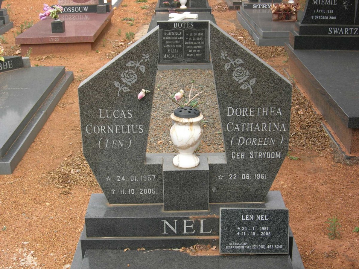 NEL Lucas Cornelius 1957-2005 &amp; Dorethea Catharina STRYDOM 1961-