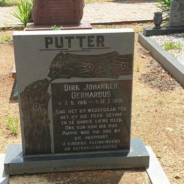 PUTTER Dirk Johannes Gerhardus 1916-1991