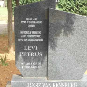 RENSBURG Levi Petrus, Janse van 1958-2014