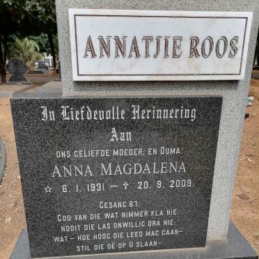 ROOS Anna Magdalena 1931-2009