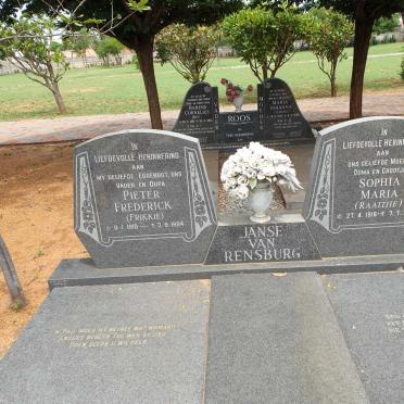 RENSBURG Pieter Frederick, Janse van 1919-1994 &amp; Sophia Maria 1916-2003