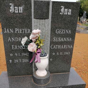 SWANEPOEL Jan Pieter Andries Ernst 1942-2016 &amp; Gezina Susanna Catharina 1943-