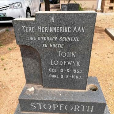 STOPFORTH John Lodewyk 1950-1960