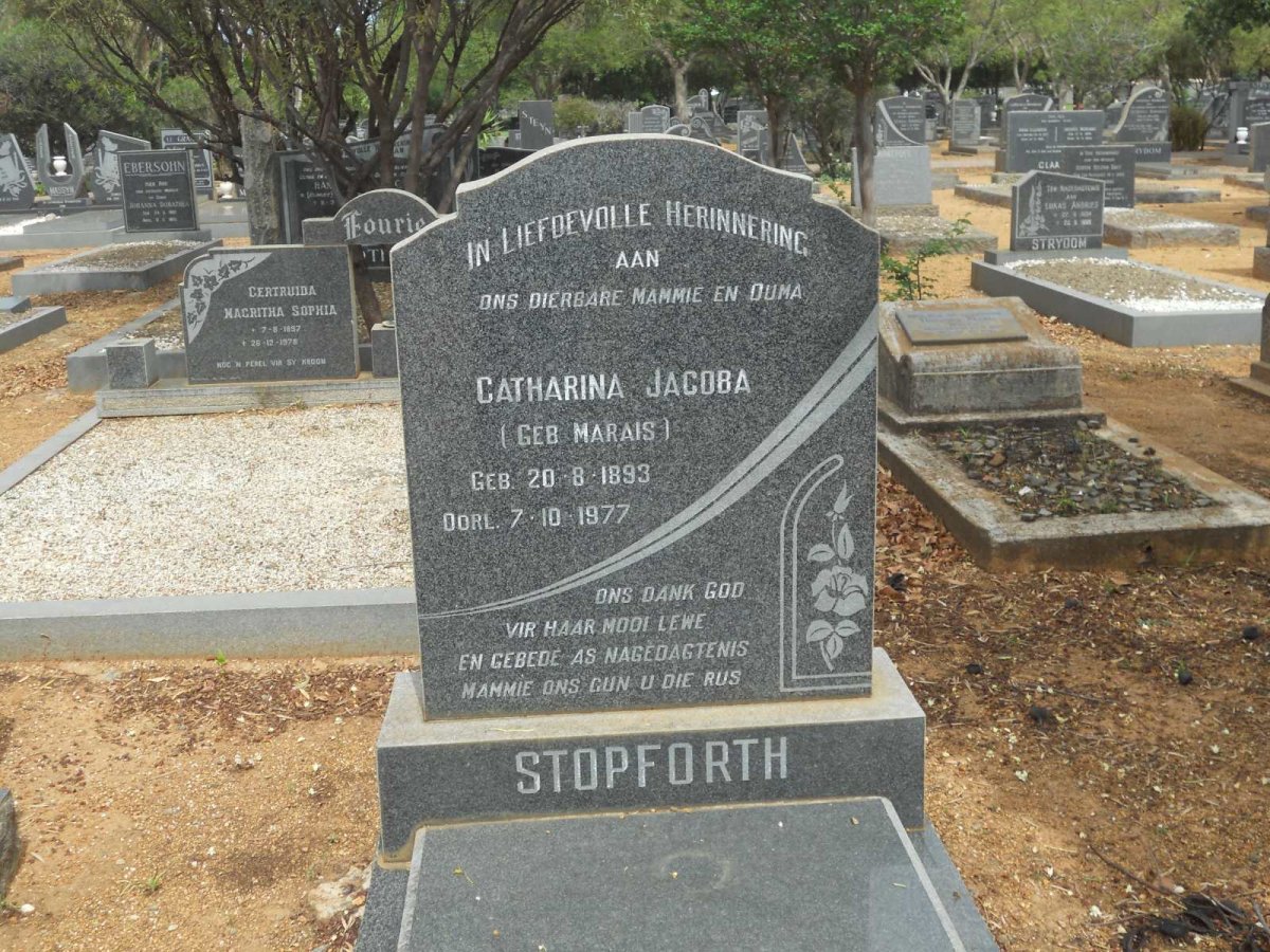 STOPFORTH Catharina Jacoba nee MARAIS 1893-1977